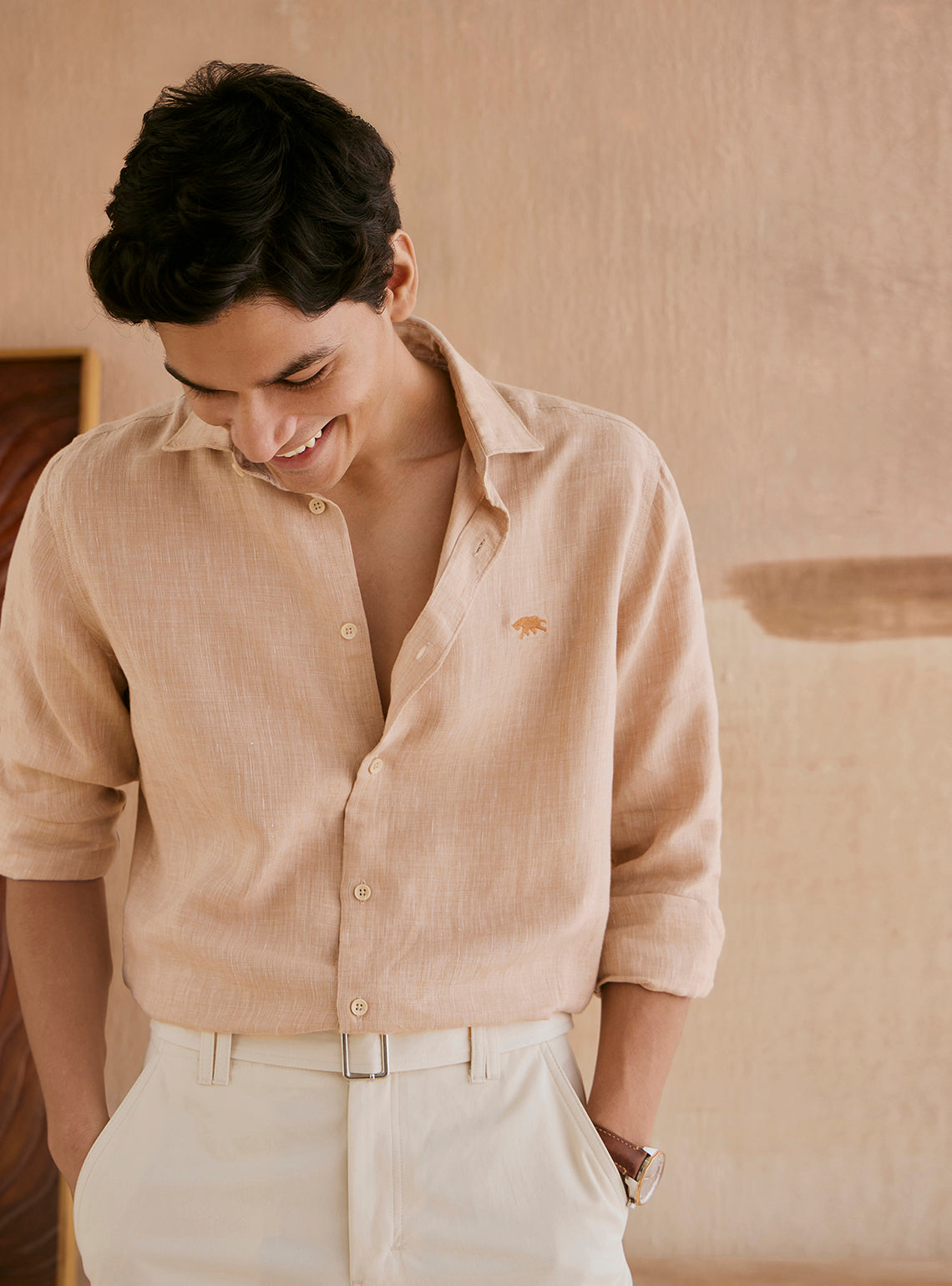 Vanilla Beige Linen Shirt