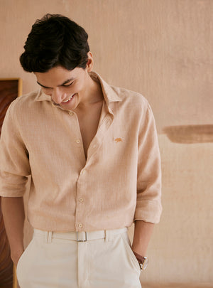 Vanilla Beige Linen Shirt