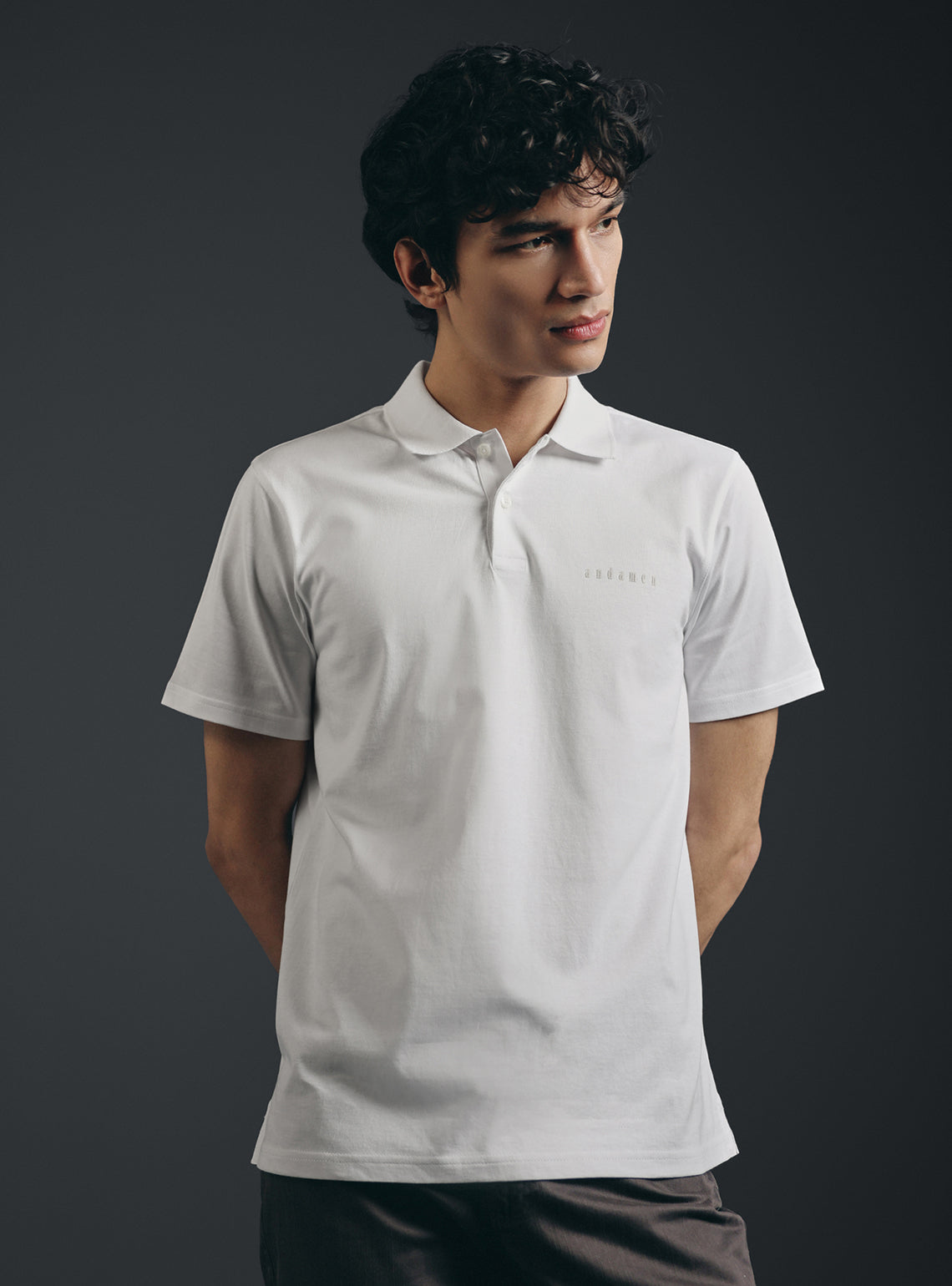 Pure White Compact Cotton Polo