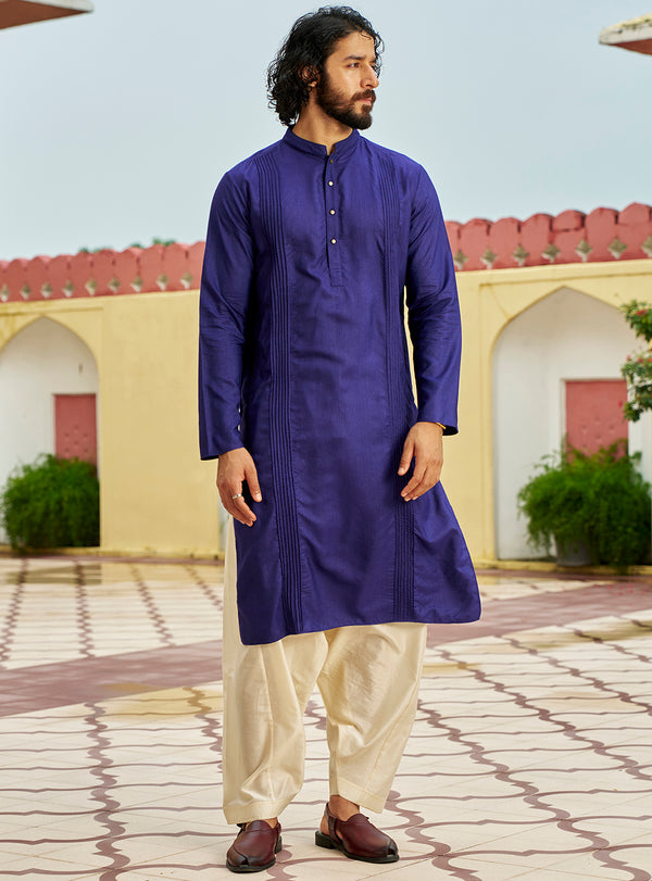 Jamun Navy Viscose Silk Kurta