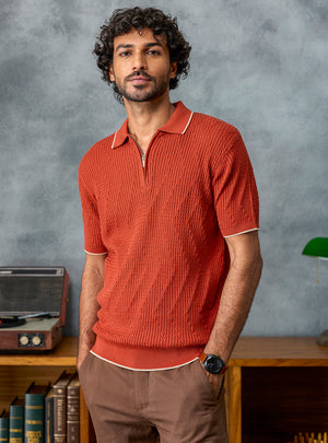 Rally Rust Cotton Cables Polo