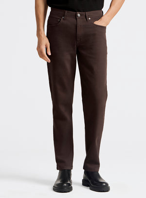 Cocoa Brown Cotton Blend Jeans