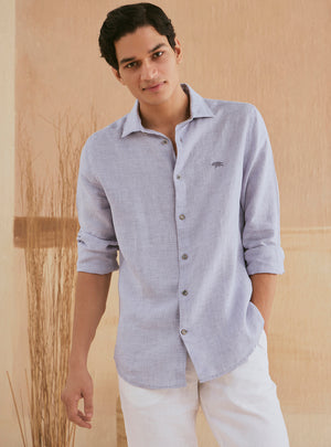 Lavender Pearl Grey Linen Shirt