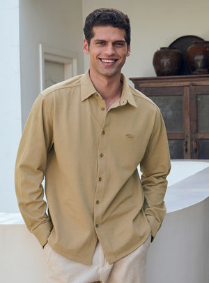 Pavlova Brown Cotton Stretch Pique Shirt