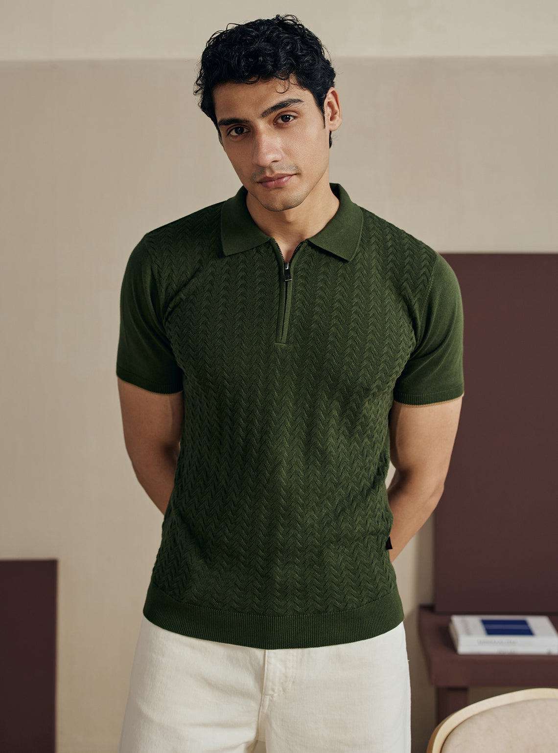 Forest Green Cotton Cables Polo
