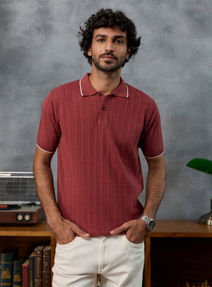 Pink Play Textured Cotton Polo
