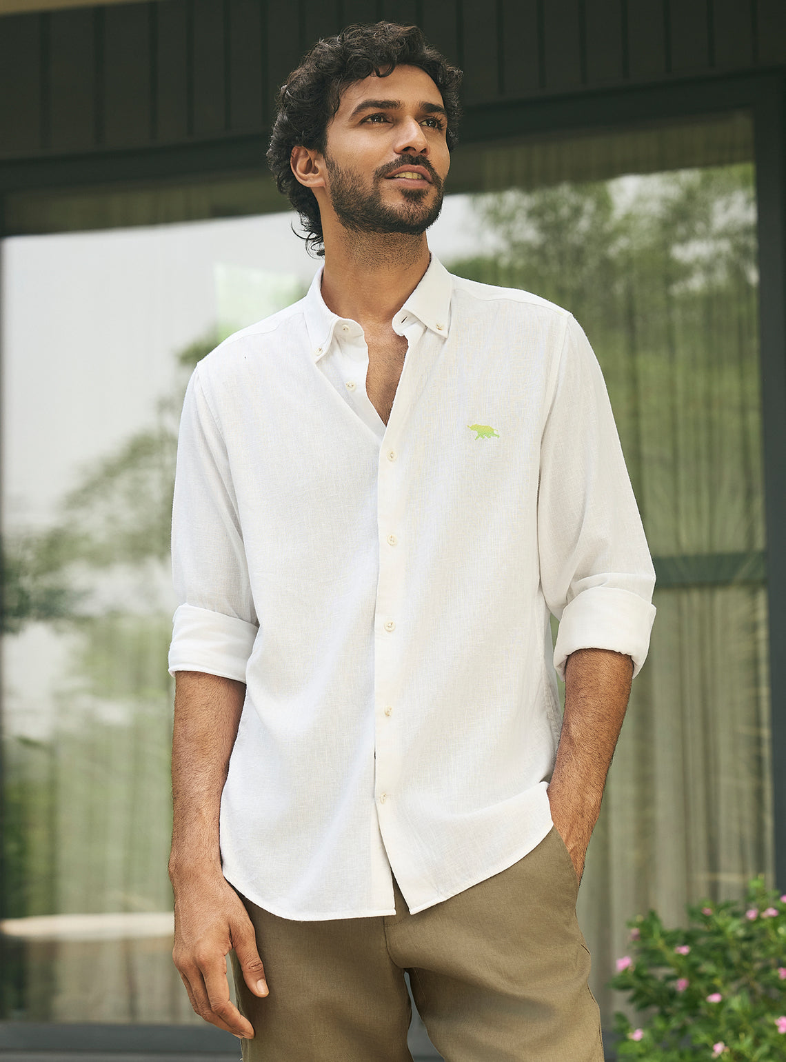 Cloud White Lyocell Linen Shirt