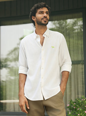 Cloud White Lyocell Linen Shirt