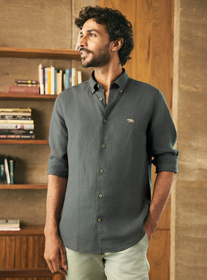 Baltic Grey European Linen Shirt