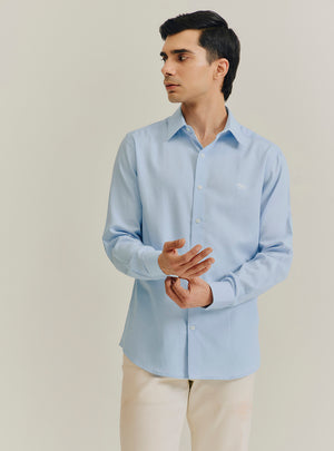 Sky Blue Cotton Dobby Shirt