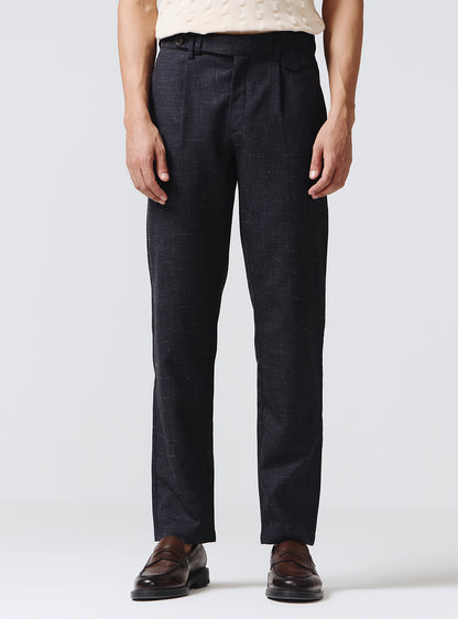 Vulcan Navy Wool Blend Trousers