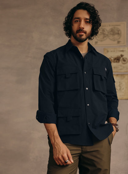 Aztec Navy Poly Utility Shirt
