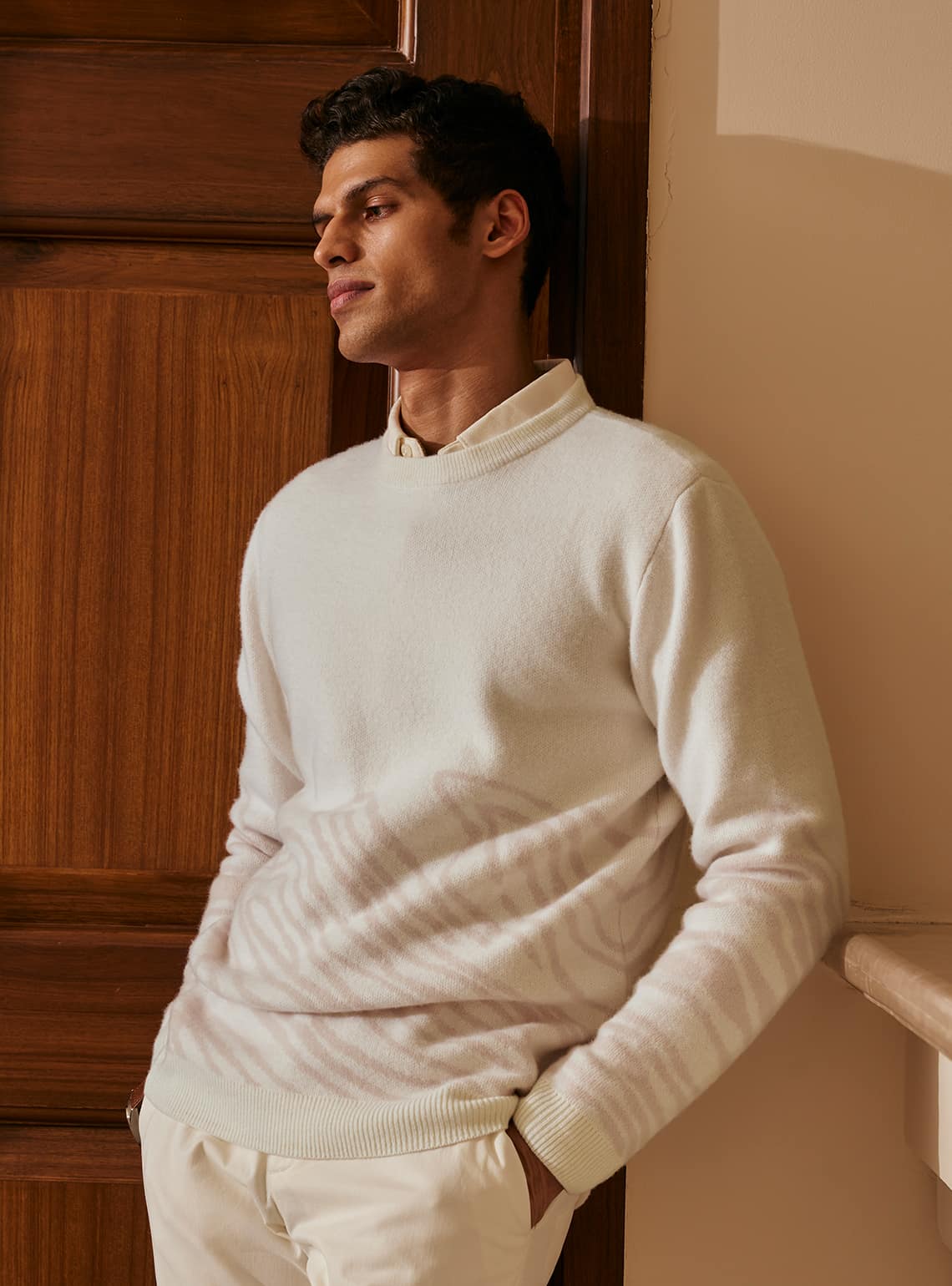 Abstract Cashmere Blend Pullover