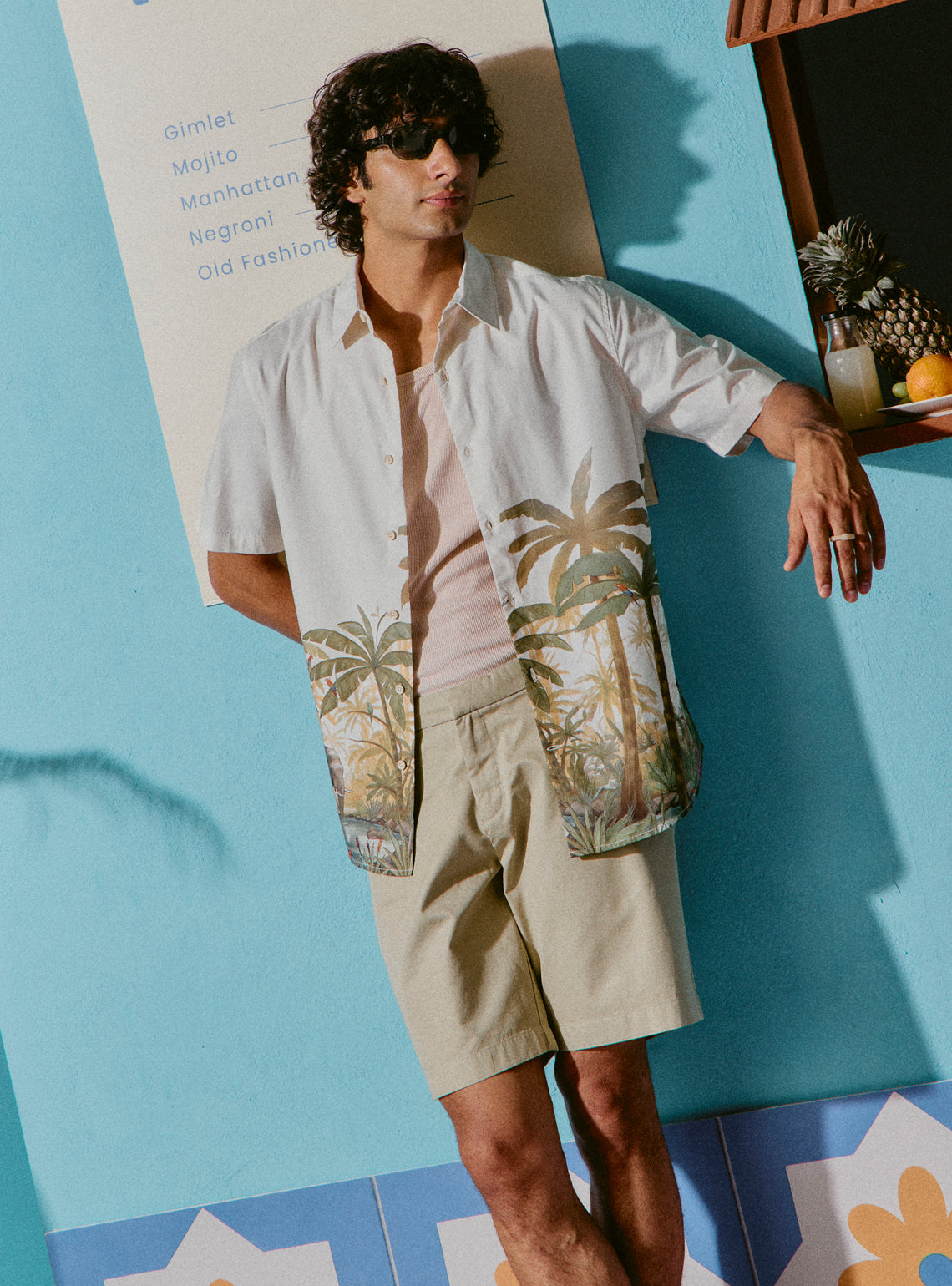Paloma Off-White Cotton Tencel Print Shirt