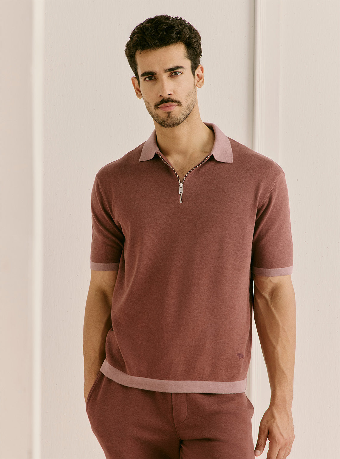 Vineyard Burgundy Cotton Knit Polo