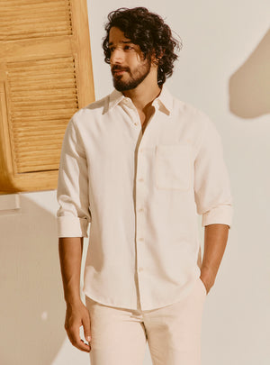 Gozo Beige Cotton Blend Shirt