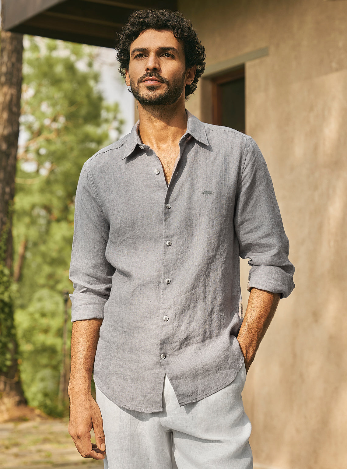 Stone Grey Linen Shirt