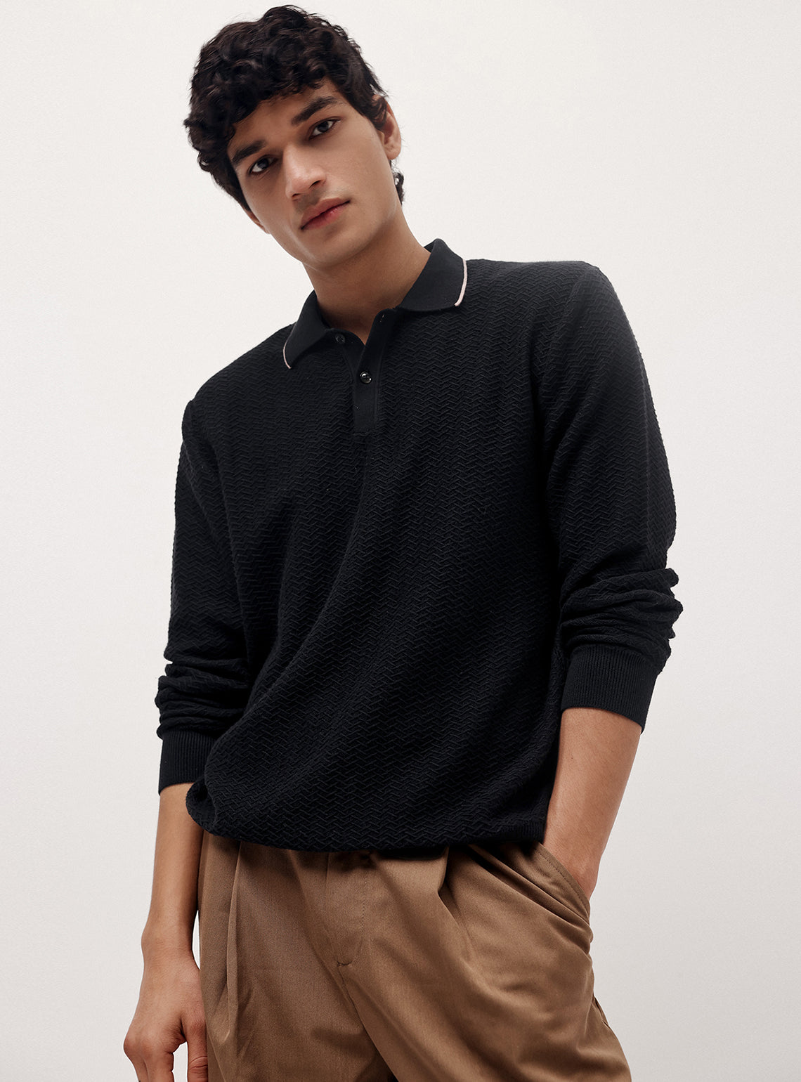 Vulcan Black Cotton Blend Pullover