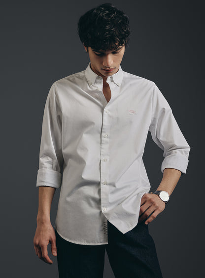 Cloud White Cotton Twill Shirt