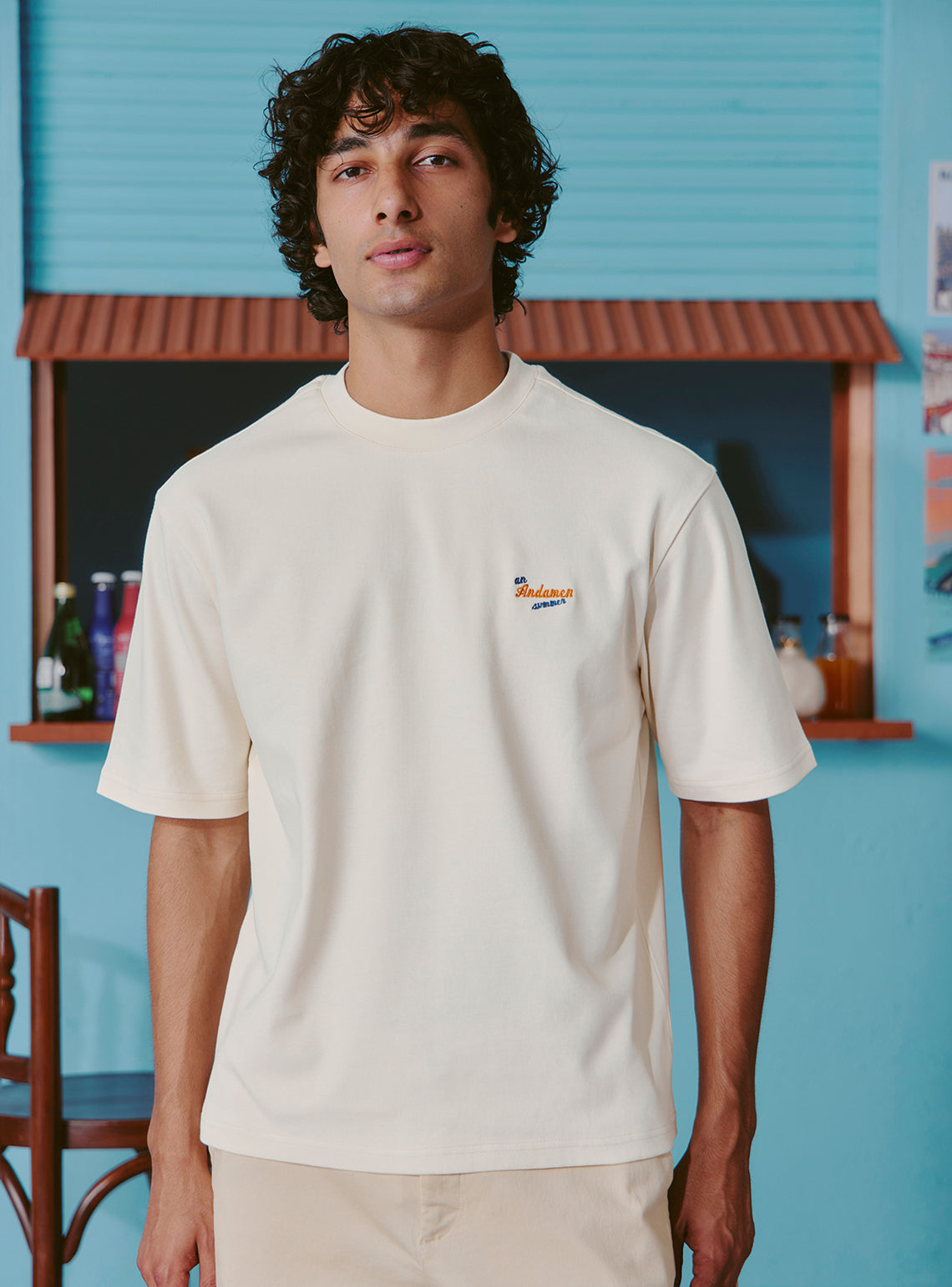 Mai Tai Off-White Cotton Print Crewneck