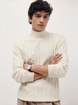 Seashell White Cotton Pullover