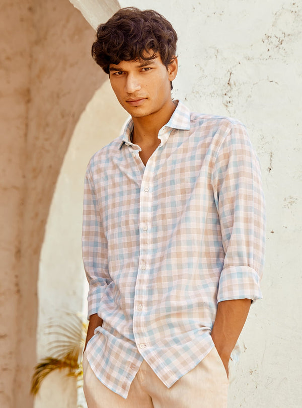 White Horizon Check Shirt