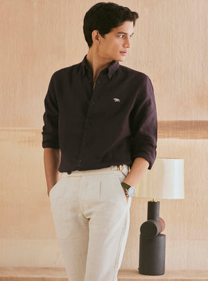 Deep Brown Linen Shirt