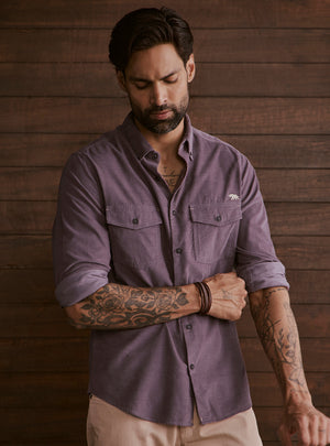 Dusk Violet Cotton Tencel Corduroy Shirt