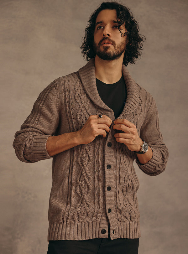 Woodburn Brown Cotton Cardigan