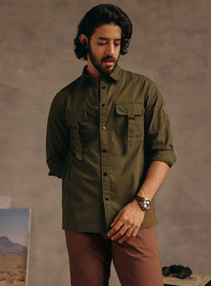 Amazon Olive Explorer Cotton Shirt