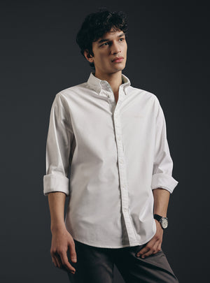 Lily White Cotton Stretch Oxford Shirt