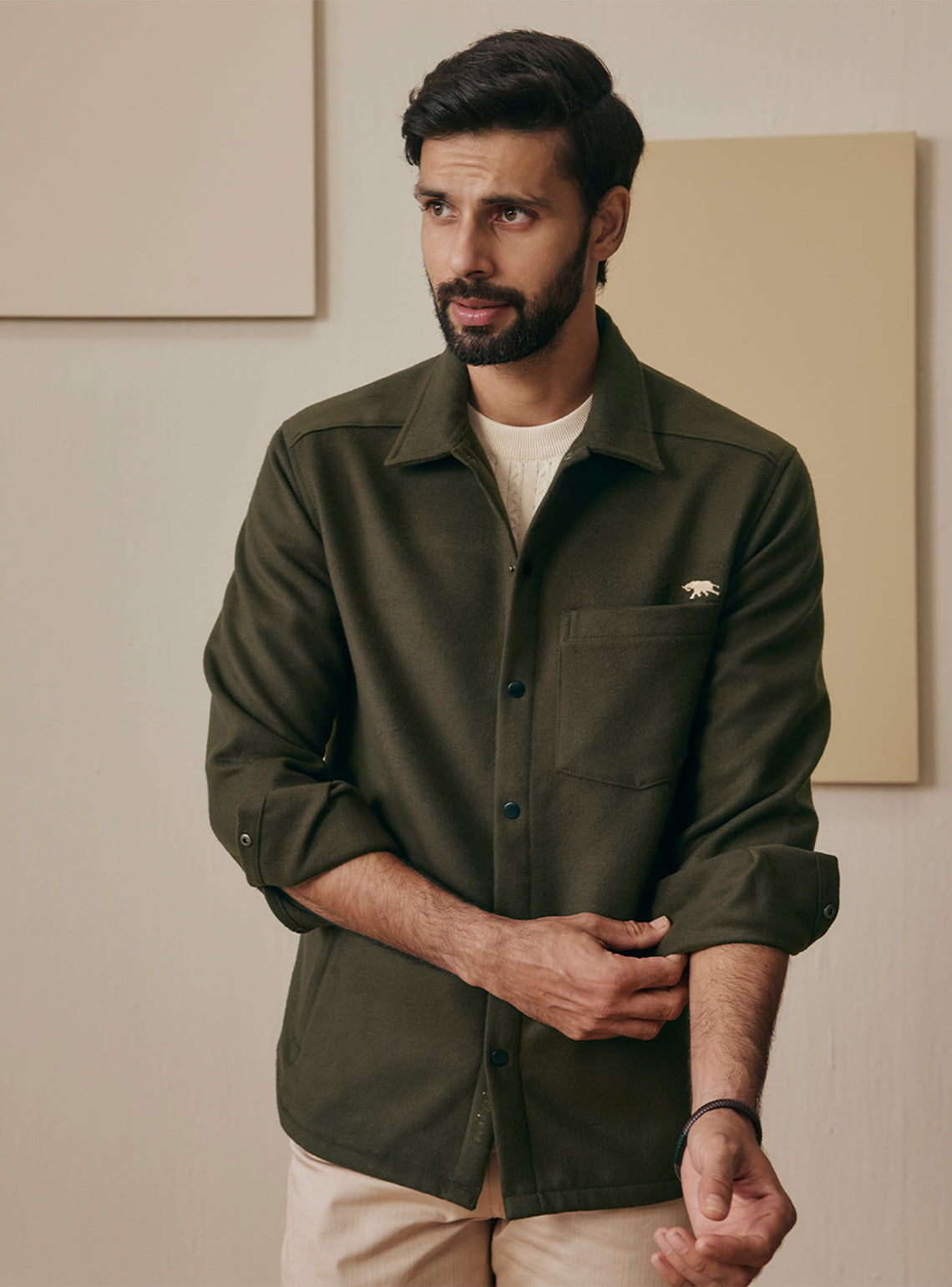 Winter Olive Poly Rich Suede Jacket