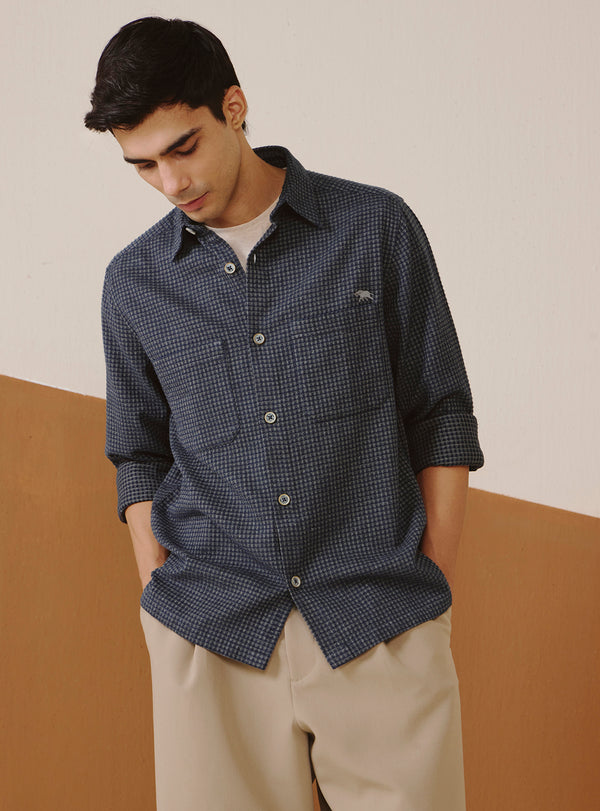 Jet Navy Cotton Grindle Overshirt