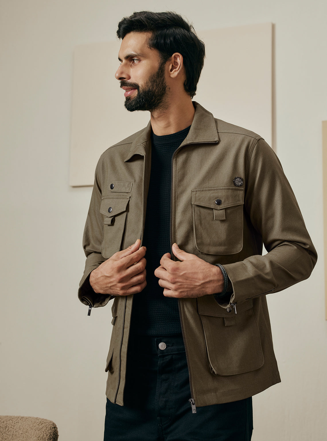 Cedar Brown Cotton Triblend Jacket