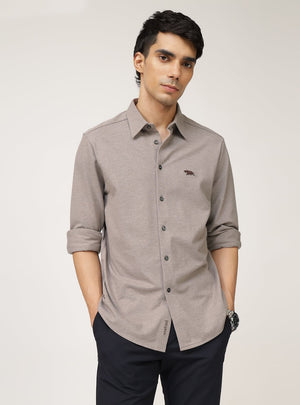 Aged Slate Cotton Lycra Shirt