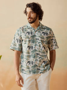 Jungle March Cotton Poplin Print Shirt