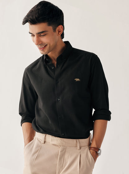 Woodsmoke Black Cotton Shirt