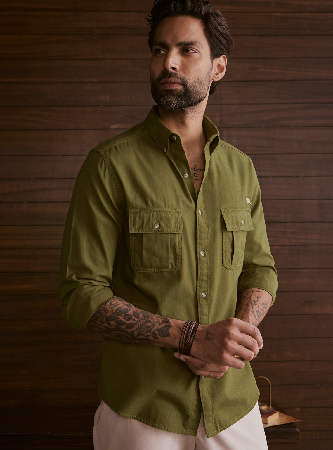 Field Olive Explorer Cotton Shirt