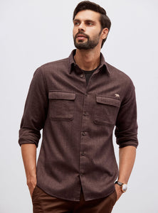 Crater Brown Cotton Overshirt