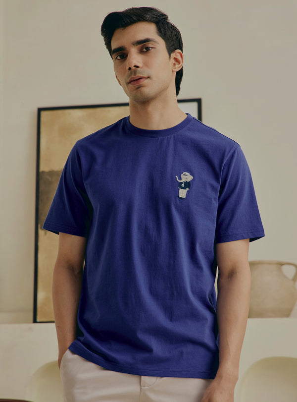 Pea flower Blue Cotton Crewneck