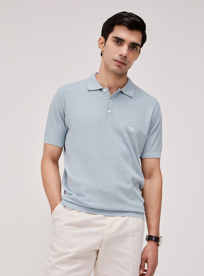 Harbour Blue Cotton Polo