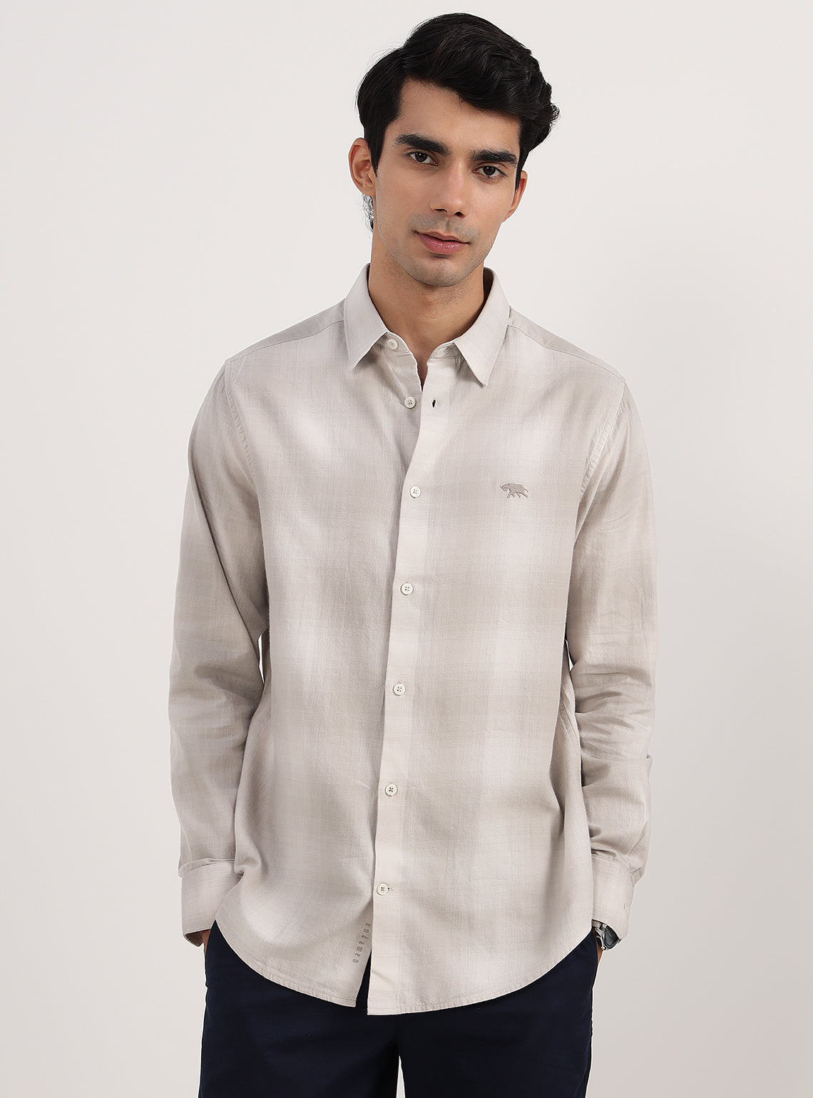 Pearl Grey Check Shirt