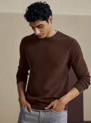 Deep Maroon Honeycomb Cotton Pullover