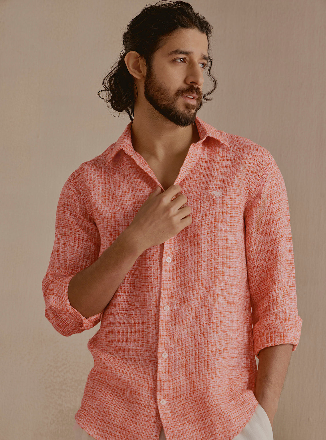 Ember Orange Linen Shirt
