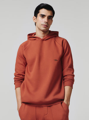 Terracotta Rust Cotton Blend Hoodie