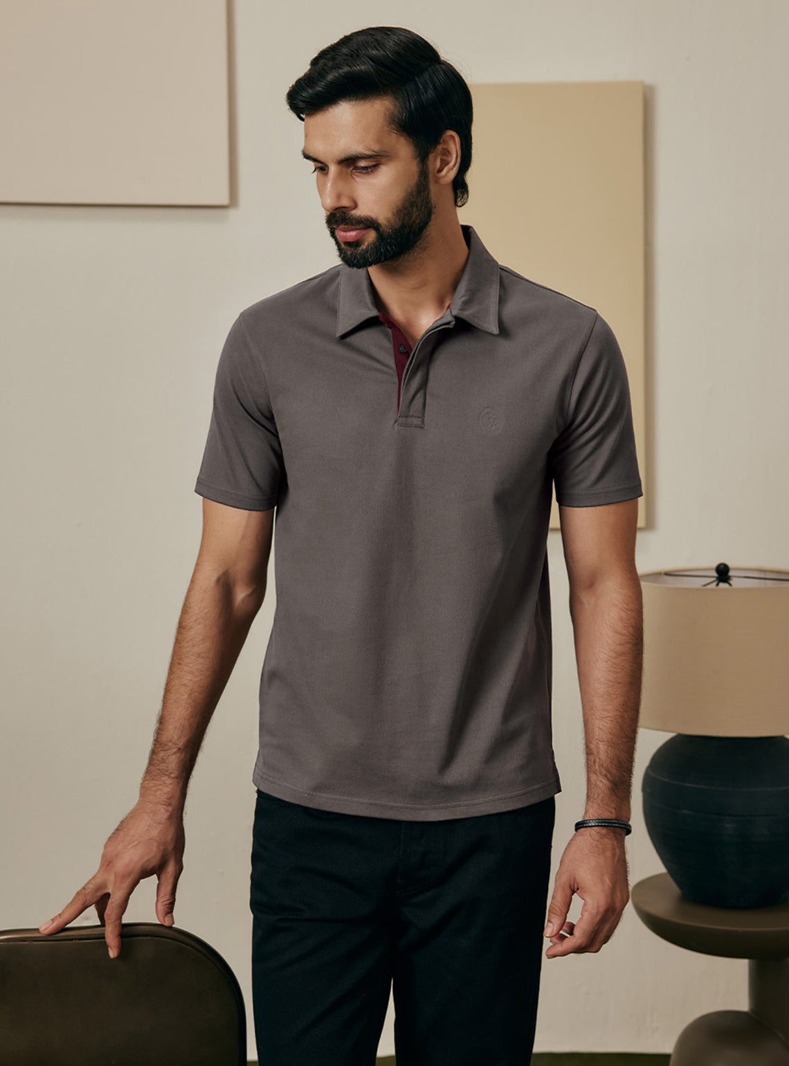 Woodland Olive Cotton Stretch Pique Polo