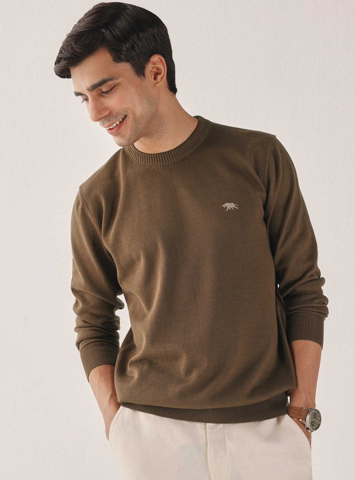 Rift Brown Cotton Pullover