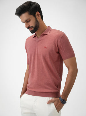 Peachy Scarlet Melange Polo