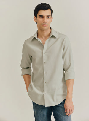 Leaf Green Cotton Dobby Shirt