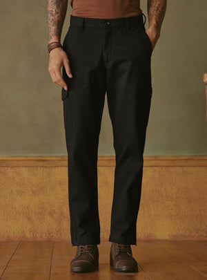Midnight Black Cotton Cargo